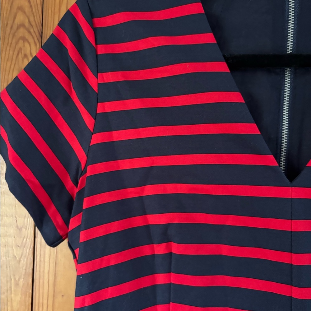 GAP Womens Red and Navy Striped Fit-and-Flare Dress NWT - Picture 4 of 8